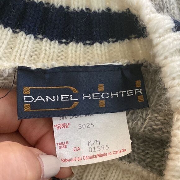 Vintage Daniel Hechter Wool Blend Cable Knit Preppy Sweater - Picture 14 of 16